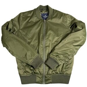 American Eagle Outfitters Green Bomber Jacket Womens Size S P/CH
